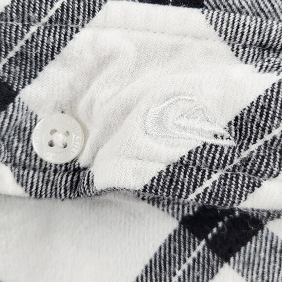 Quicksilver Black and White Plaid Collared Casual Button Up Shirt Men’s Size L - Picture 4 of 6